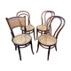 Set of 4 mismatched bistro chairs vintage curved wood
