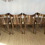 4 bentwood bistro chairs – slatted back – Baumann style