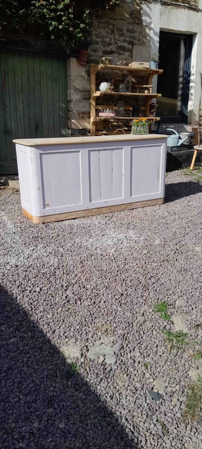 Comptoir en sapin peint en gris