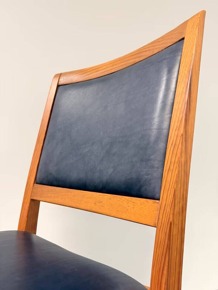 Vintage Set of 6 Solid Wood & Leather Chairs – FOLRM 75 by Andreas Hansen (Price is for 6)