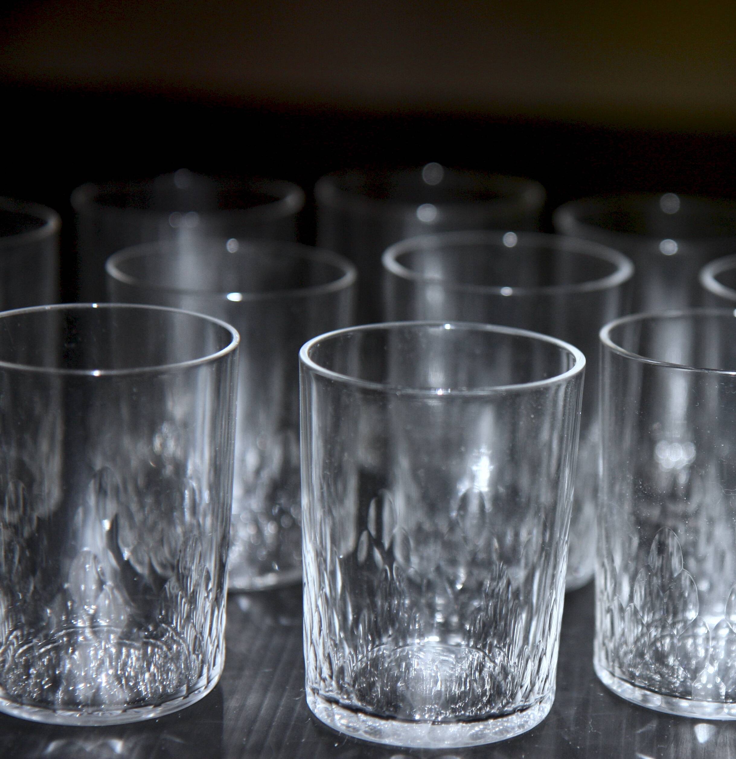 11 Baccarat glasses or verrines in cut crystal.