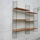 Large shelf String of the ' 60s, solid oak shelves
