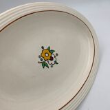 Two large oval art deco dishes in Longwy earthenware - 1930s