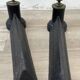 Chenets neoclassical cast iron and brass