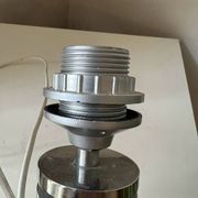 Vintage Chrome and Leatherette Lamp Base Roche Bobois 1975