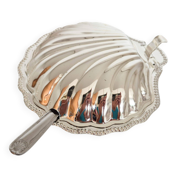 Beurrier coquille Saint Jacques en métal argenté