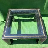 Table basse en pierre noire tesselated par Maitland Smith années 1970