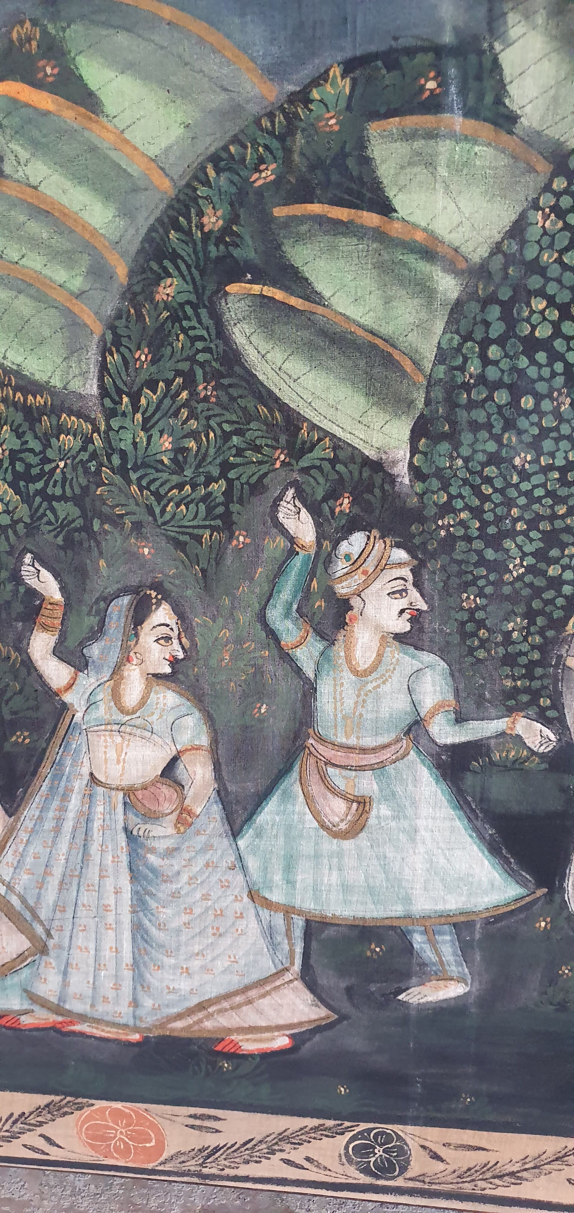 Fabric painting ancient pattern india hindu