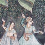 Fabric painting ancient pattern india hindu