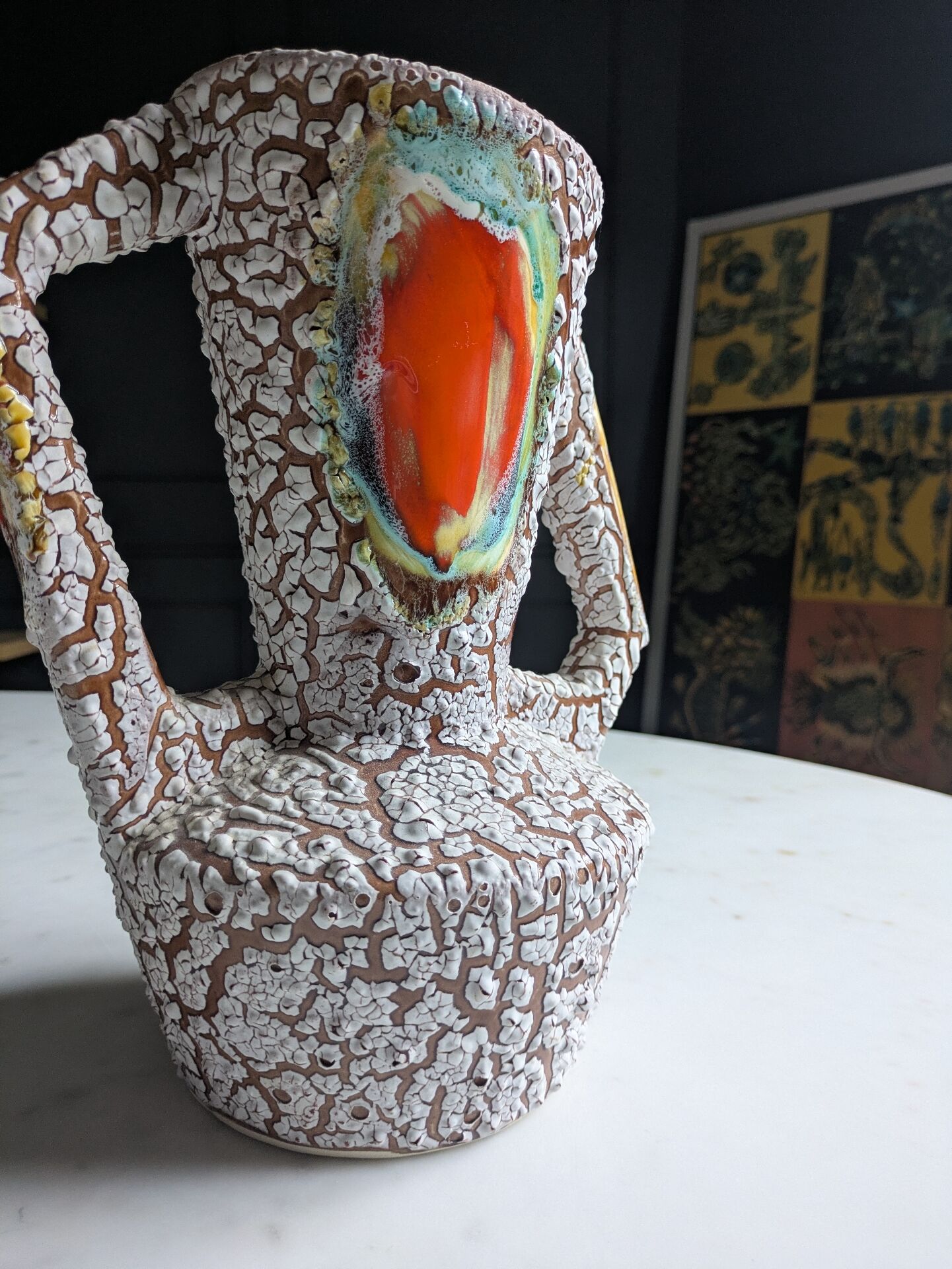 Brutalist vase ''Fat Lava'' Mid century