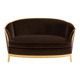 Maurice Dufrène gilded wood bench with brown velvet 1925