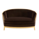 Maurice Dufrène gilded wood bench with brown velvet 1925