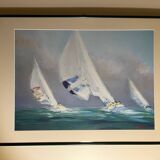 Table of sailboats – according to Doutreleau – framed