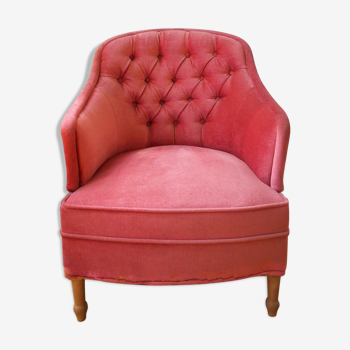 Velvet pink armchair
