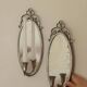 Pair of Swedish Tin Wall Sconces, Mid-Century Style with Mirror by Svenskt - Tenn