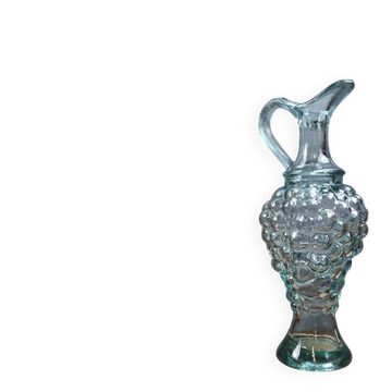 Bouteille raisin verre vintage – Carafe ou soliflore vert bleuté