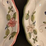3 sweet pea plates, Samadet earthenware, 18th century