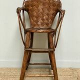 Chaise haute enfant en châtaignier