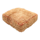 Vintage Berber pouf in natural wool – salmon and beige