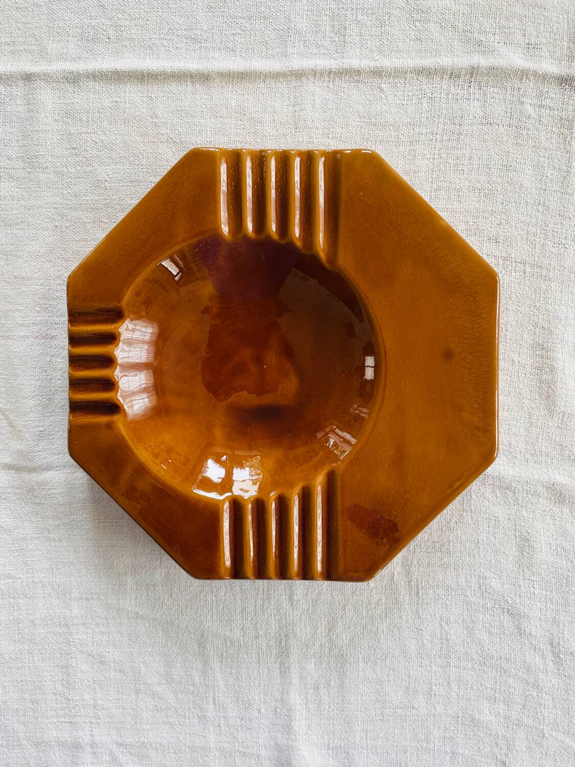 Large vintage modernist ceramic ashtray