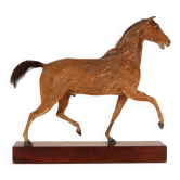 Horse sculpture by H. Fratin in wood, France, circa 1818.
