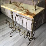 Marble and gilded bronze magazine rack