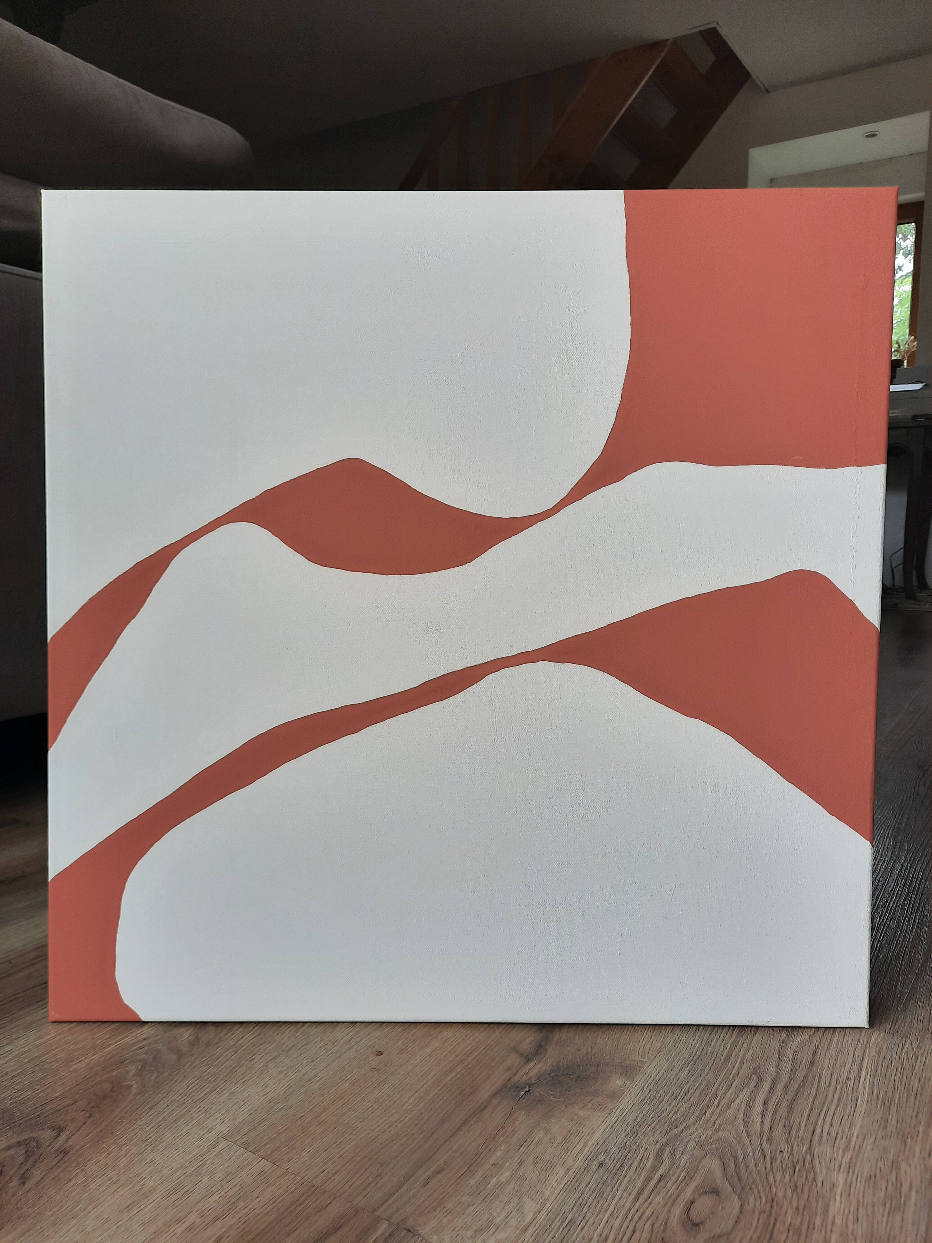 Contemporary beige/terracotta painting