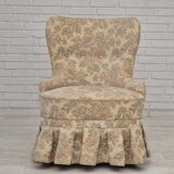 1970s, Danish easy side chair, original very good condition, floral furniture velour.