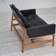 1960s, Danish 2-seater sofa in original condition, furniture leather, solid oak wood.