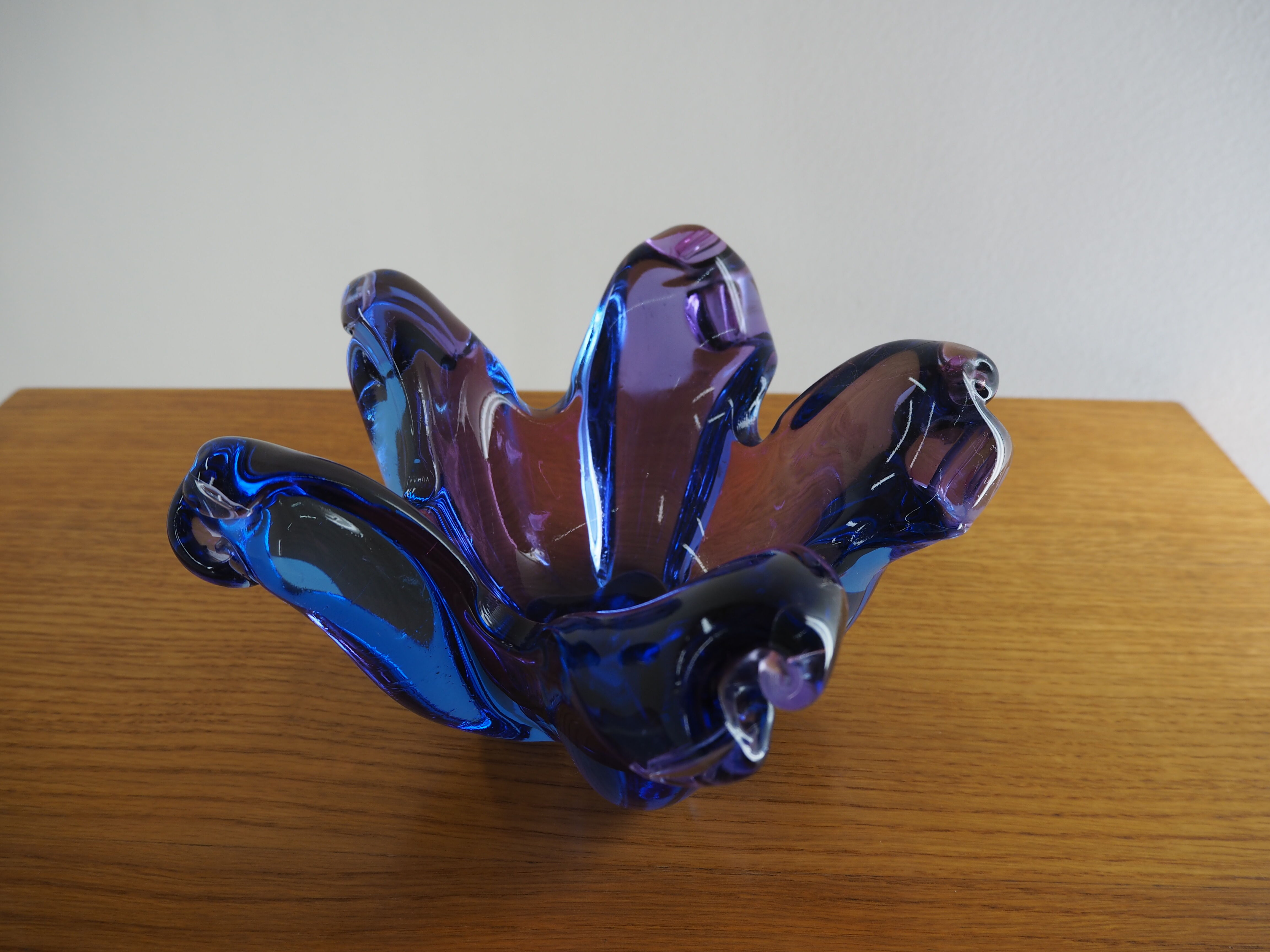 Midcentury Artglass Bowl, From Czechoslovakia, 1950s