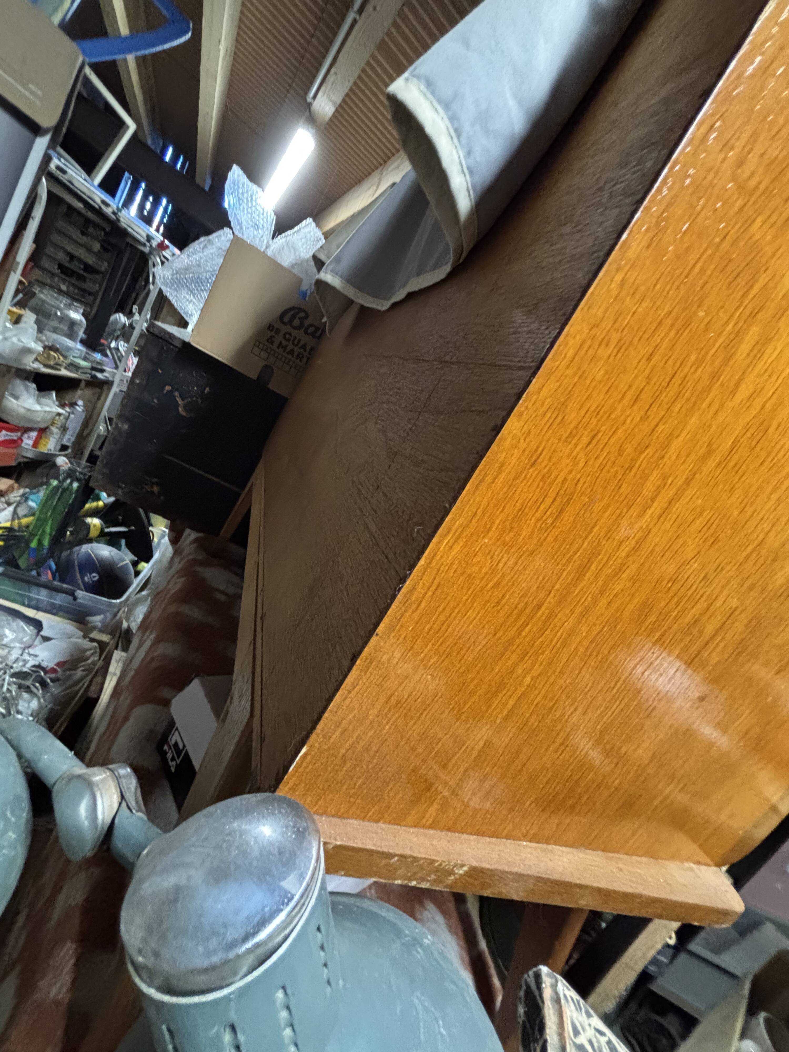 Vintage chest of drawers with compass feet.