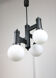 Vintage Geometric Black and Opaline Glass Ceiling Lamp