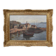 Painting "The Port of Camaret", oil on canvas, signed H. Callot – early 20th century