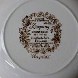 Set of 7 vintage English Staffordshire 'HAYRIDE' soup plates