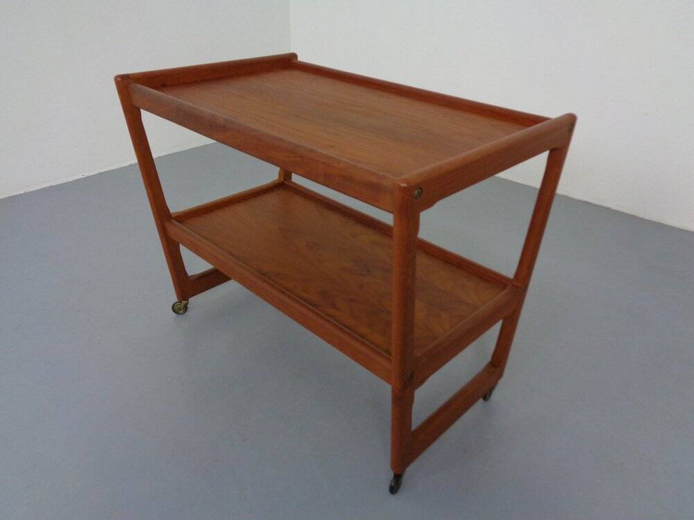 Teak Bar Cart by Holger Georg Jensen for Kubus, Denmark, 1960s
