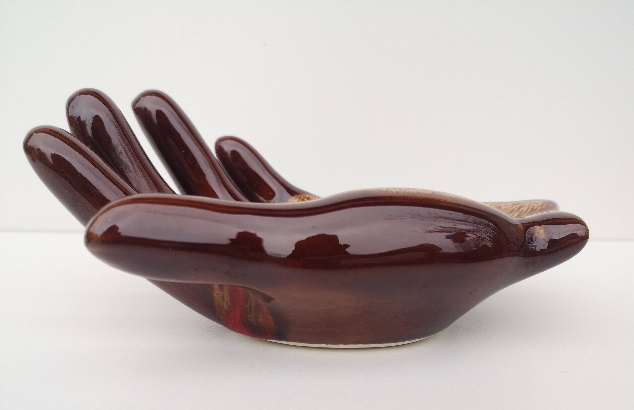 Vintage hand glazed ceramic ashtray