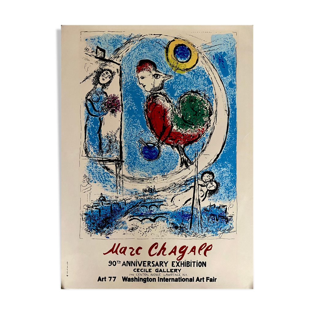 Affiche d’exposition originale chagall - 90ème anniversaire de la ...