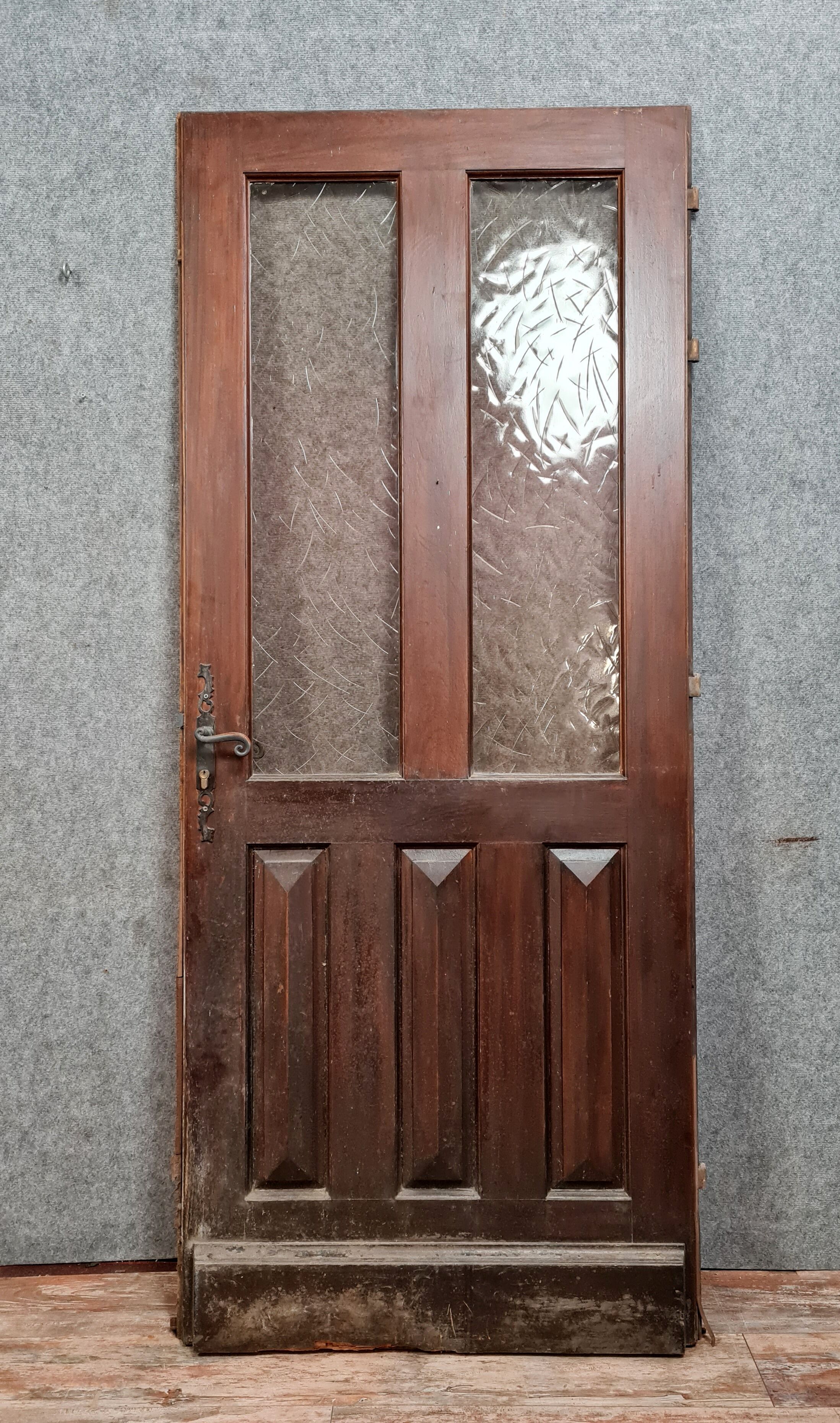Art Deco period door in solid wood around 1930-1940