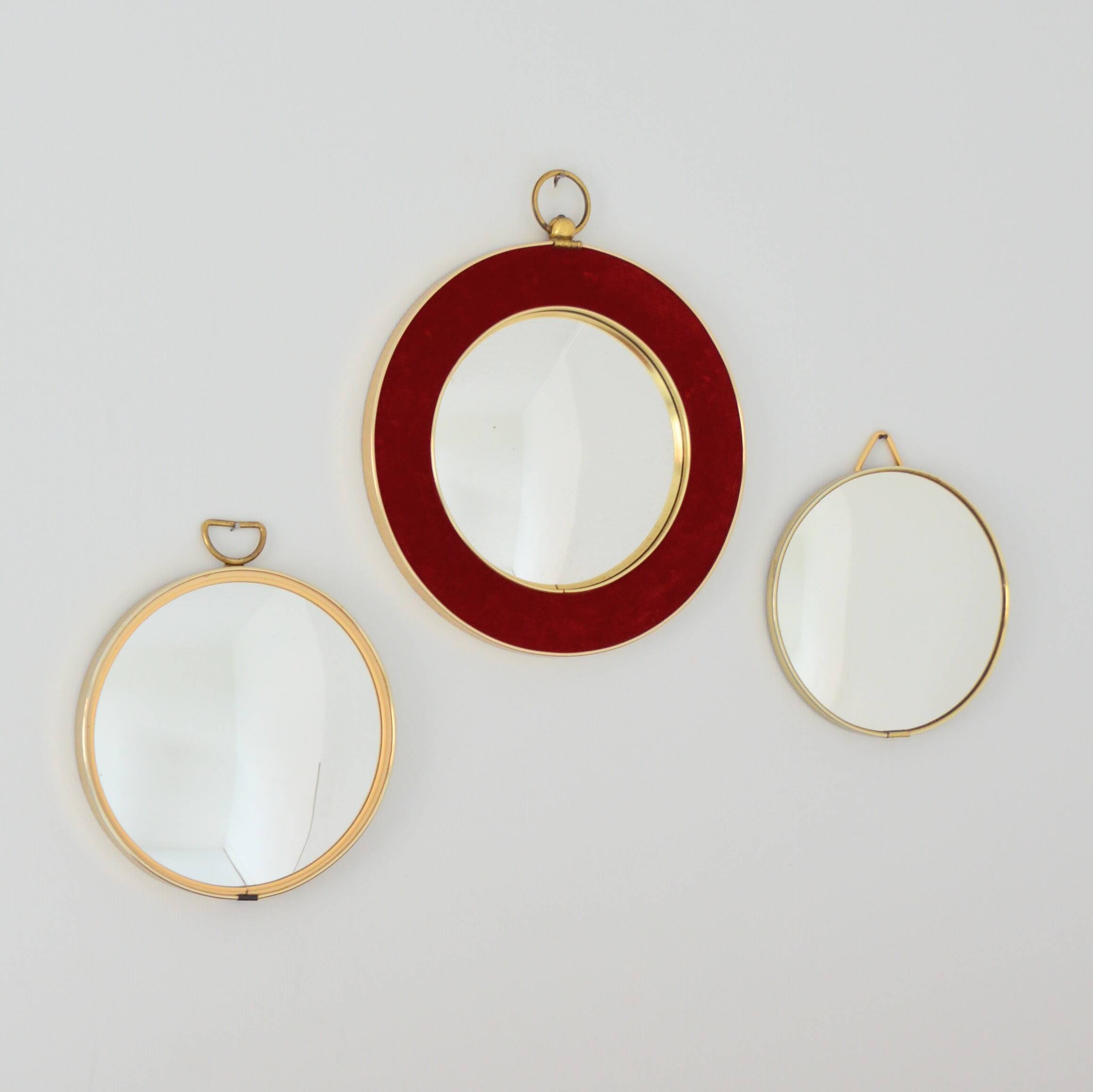 Lot de 3 miroirs bombés / convexe / oeil de sorcière artilux vintage 1960s