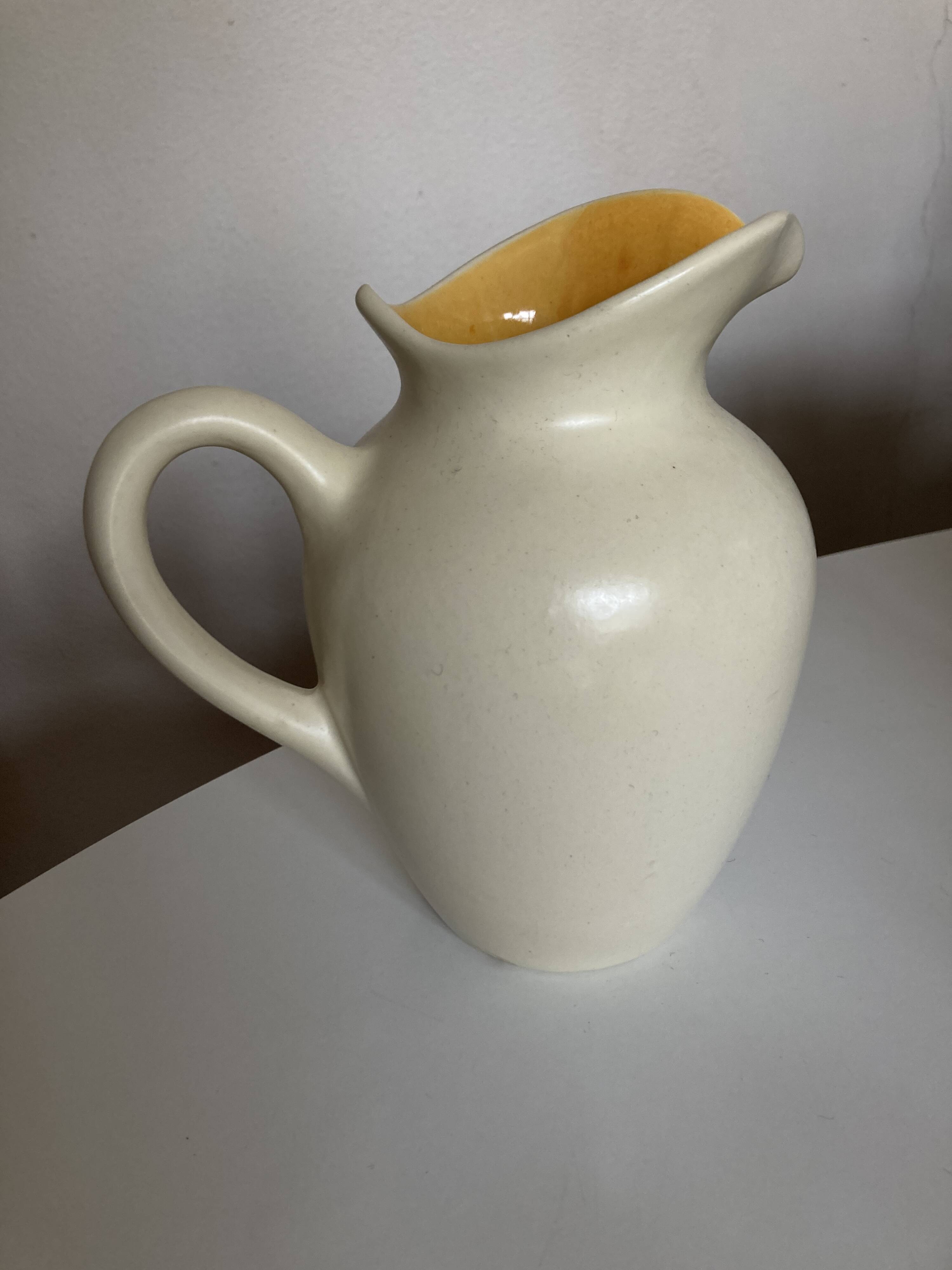 Ceramic pitcher vase in the style of chambost vallauris 1950