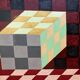 1970s tableau "Tribute to Vasarely", signed