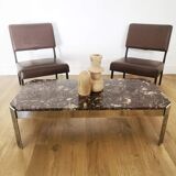 Marble coffee table and aluminum base