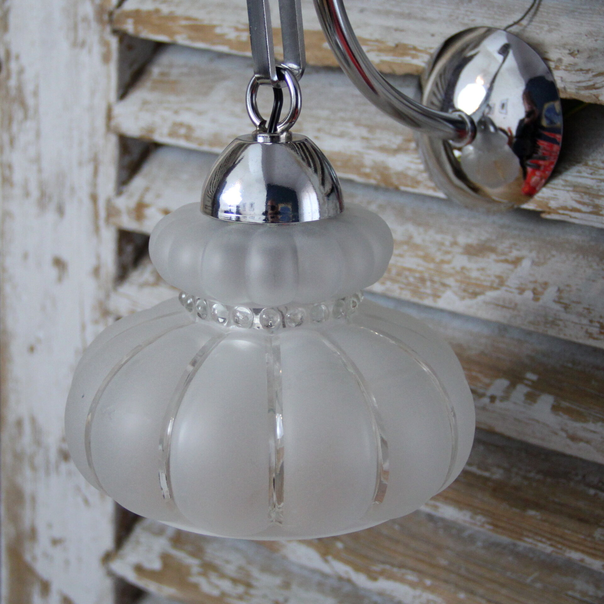 Wall light mounted Lantern old, glass and chrome