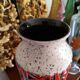 Red and white vintage keramik vase