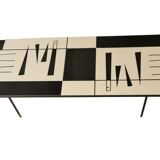 Mid century black and white graphic formica coffee table