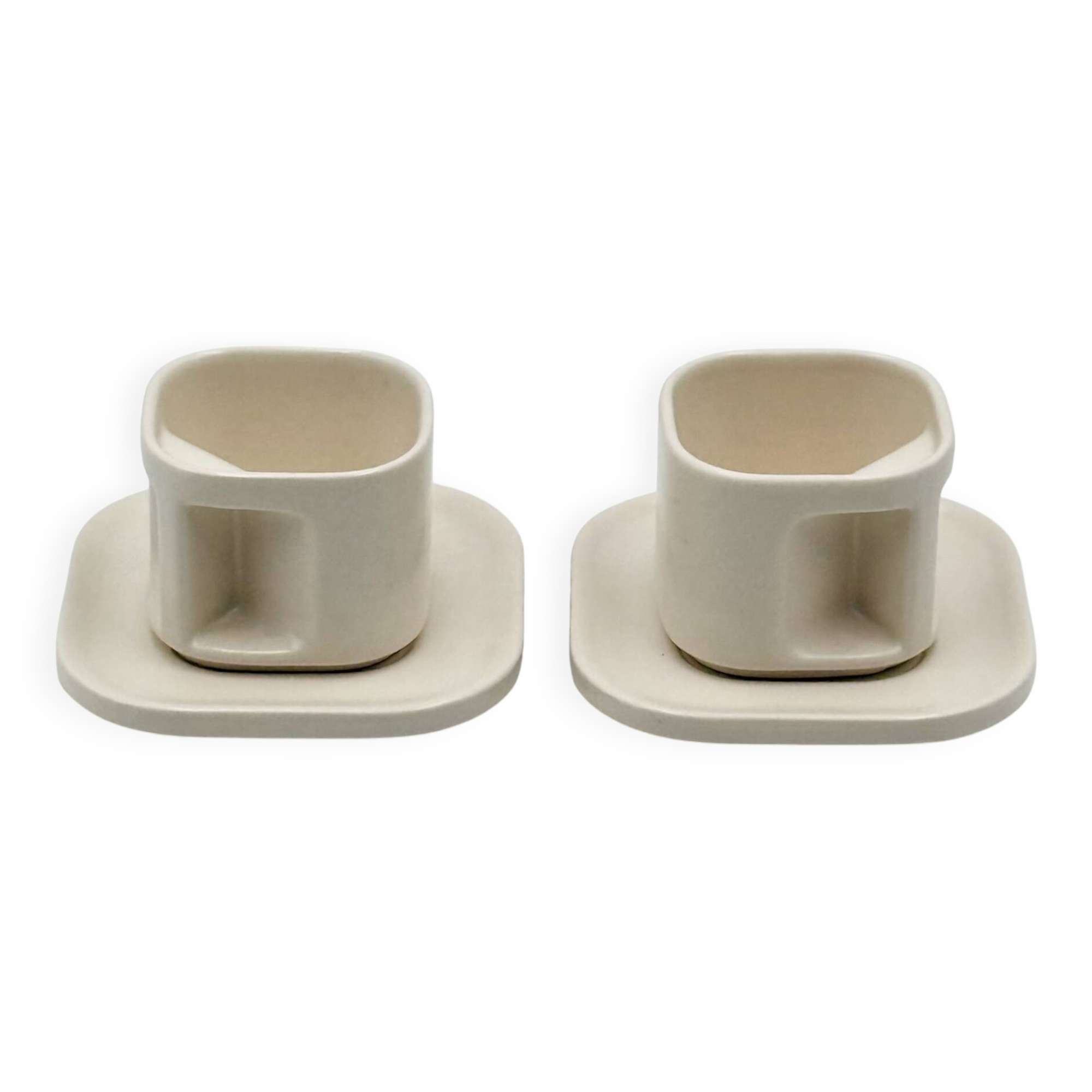 Tasses en céramique ivoire Makio Hasuike design italien années 70