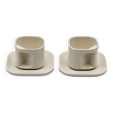 Tasses en céramique ivoire Makio Hasuike design italien années 70