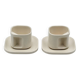 Tasses en céramique ivoire Makio Hasuike design italien années 70