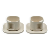 Tasses en céramique ivoire design italien Makio Hasuike, années 70