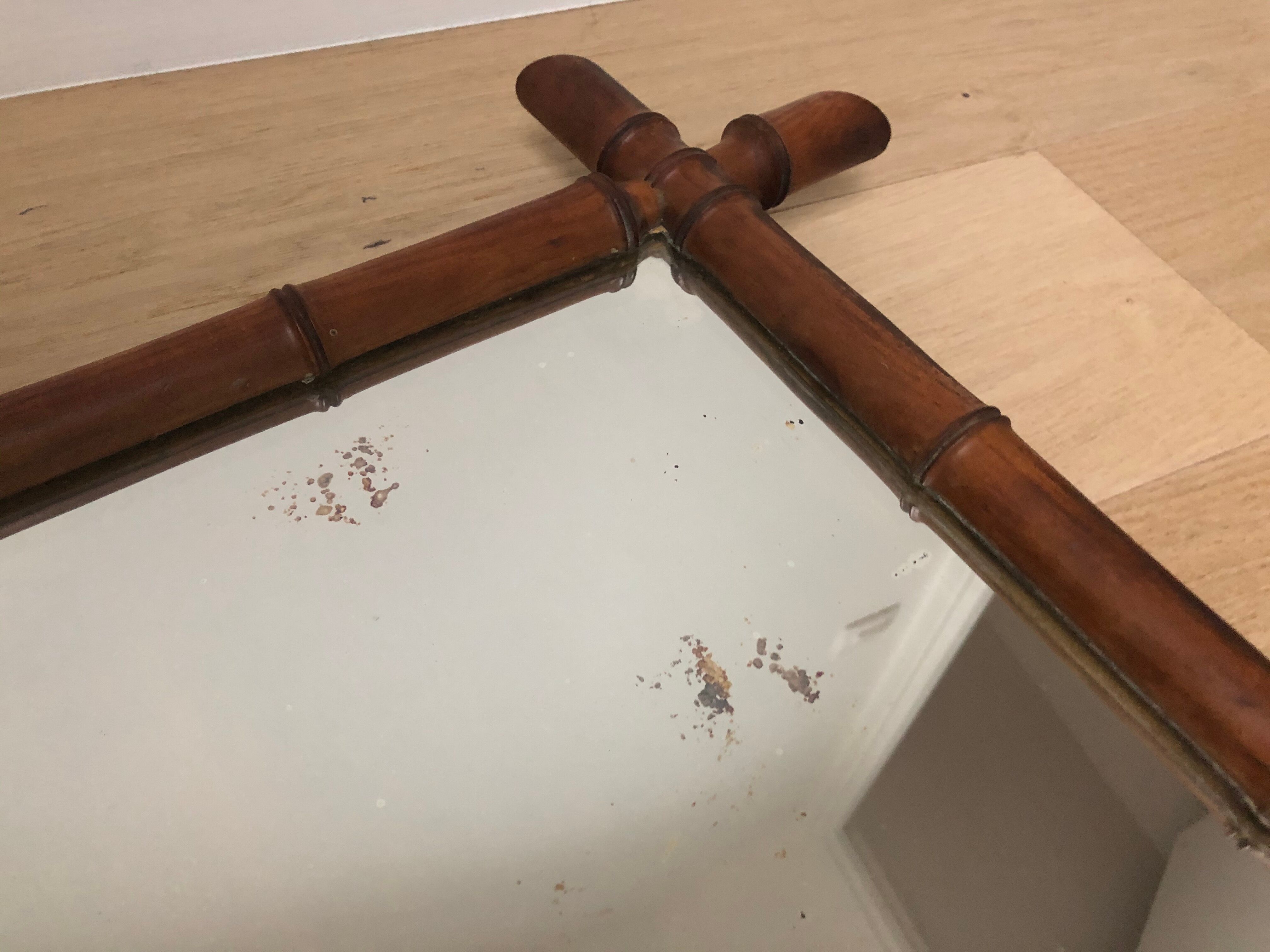 Ancient bamboo mirror 66 cm x 54 cm